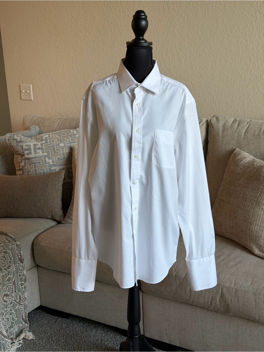 Jos. A. Bank Men's White Long-Sleeve Dress Shirt, Slim Fit